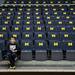 Eleven-year-old Trevor Arico waits for the Michigan basketball team to arrive at Crisler Arena on Tuesday, April 9. AnnArbor.com I Daniel Brenner